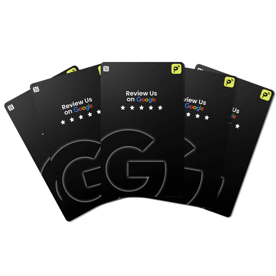 pack of five- NFC Google Review Cards