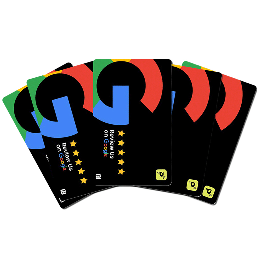 pack of five- NFC Google Review Cards